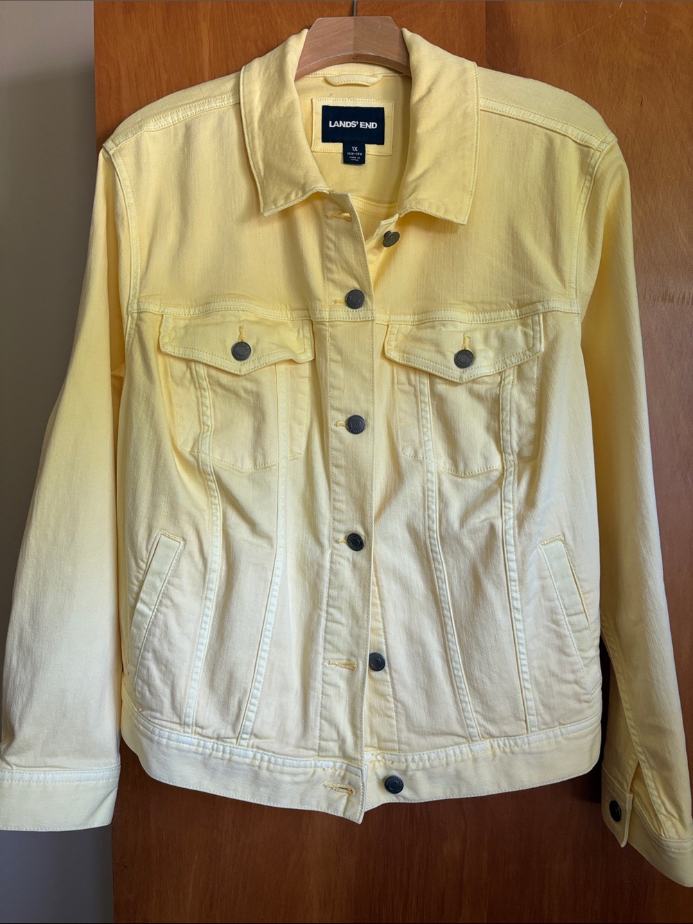 Lands' End Light Yellow Denim Jacket